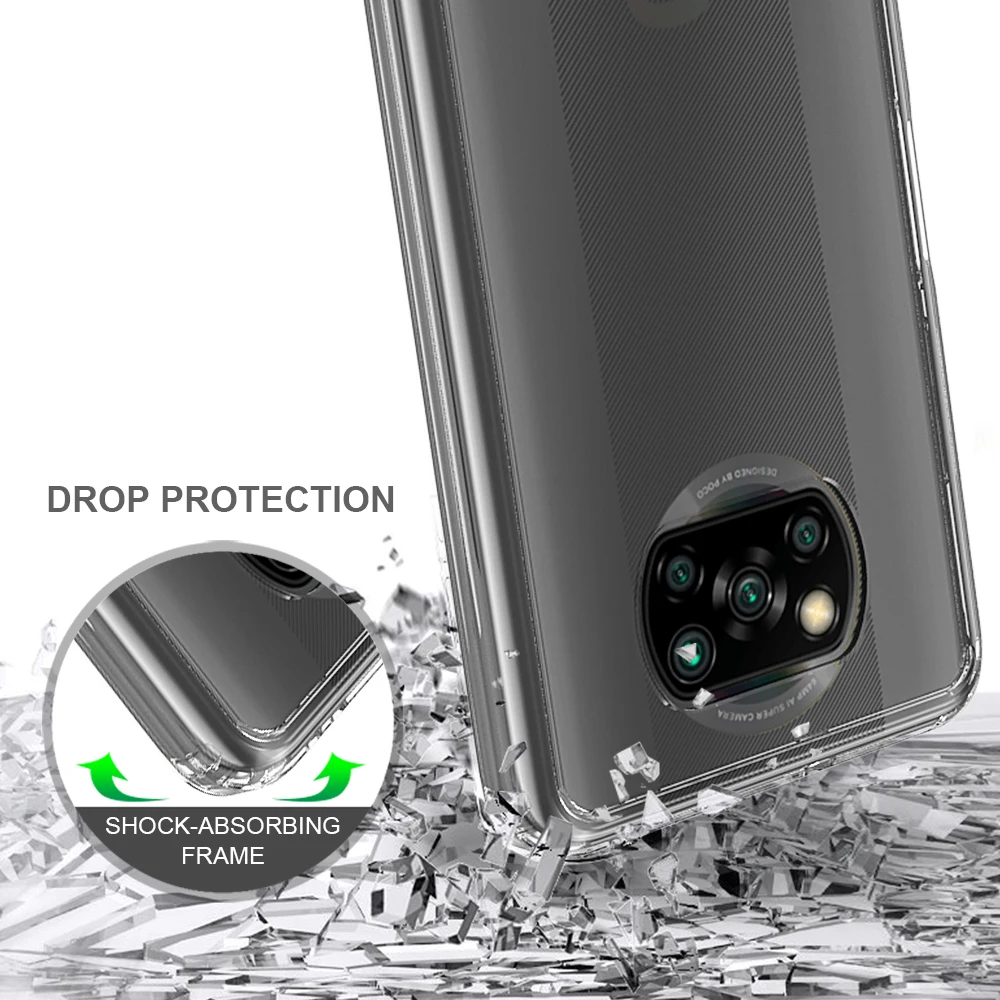 case for xiaomi poco x3 nfc cover shock resistant crystal transparent hard back ultra slim clear phone cases shell coque funda free global shipping