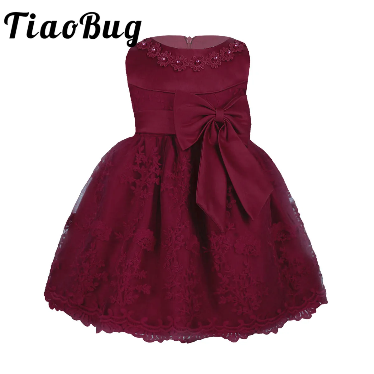 

Платье для девочек, без рукавов, с цветочной вышивкой и бантом