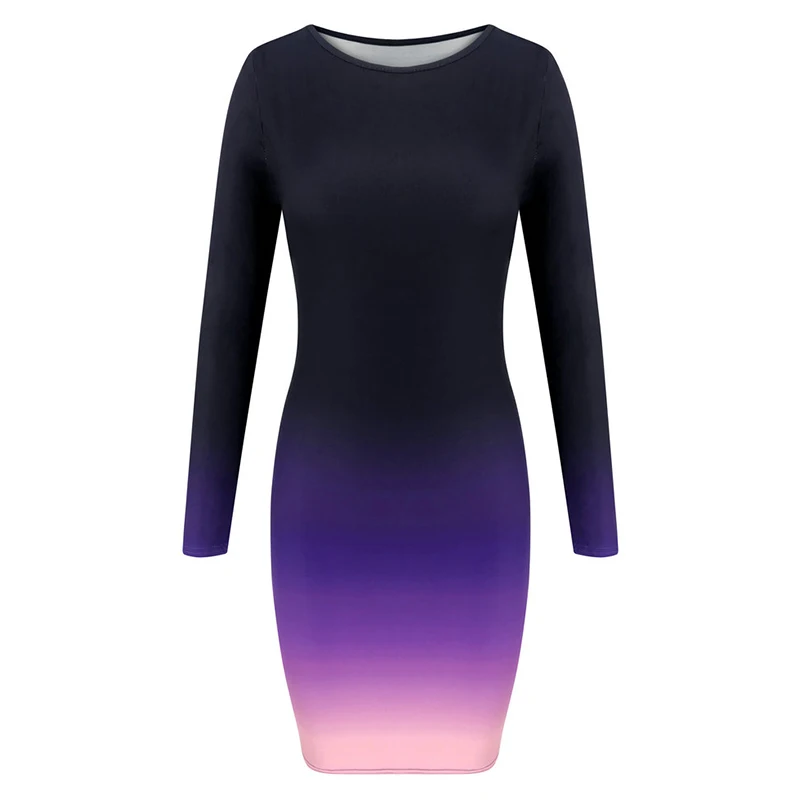 Модное женское облегающее платье с длинным рукавом весеннее Повседневное футляр