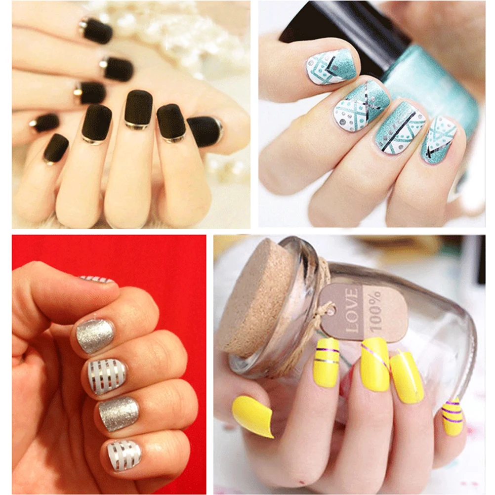 Наклейки для ногтей 32 цвета полоски ленточные линии разноцветных рулонов лента