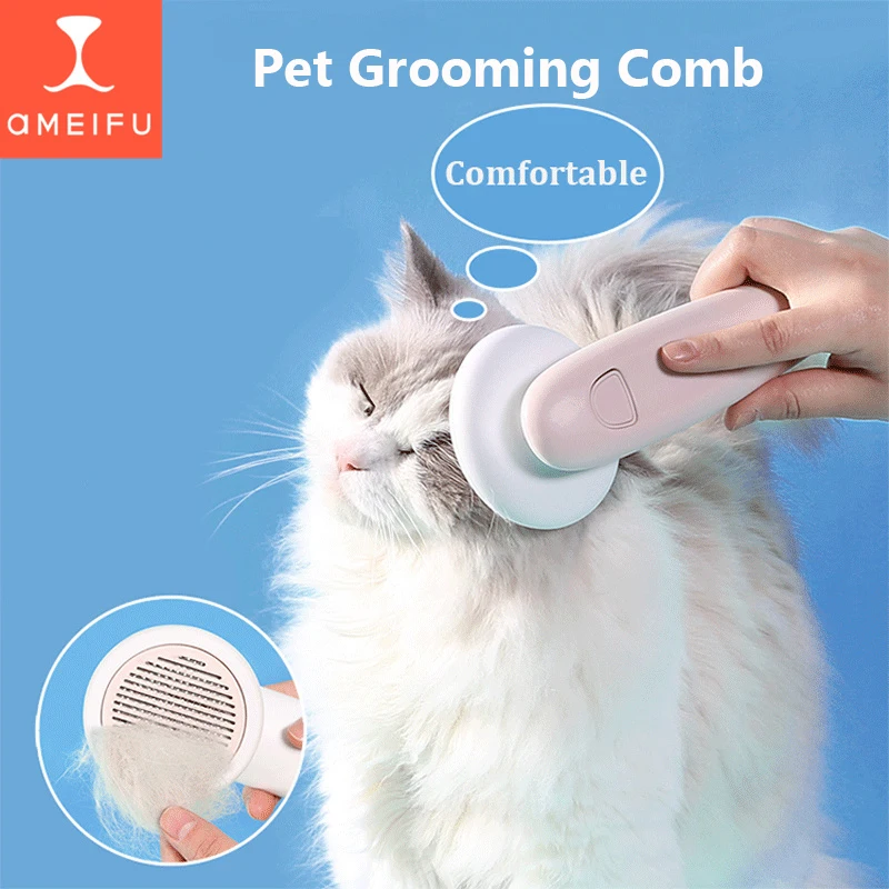 

Pet Cat Comb Hair Remover Selfcleaning Flea Comb for Dogs and Cats Pet Grooming Comb Automatic Cats Hair Brush Pet Supplies