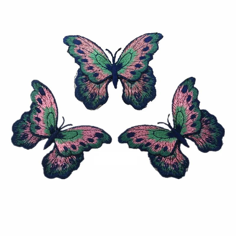 

50pcs/Lot Embroidery Patches Letters Clothing Decoration Accessories Butterfly Diy Iron Heat Transfer Applique Thermo Stickers