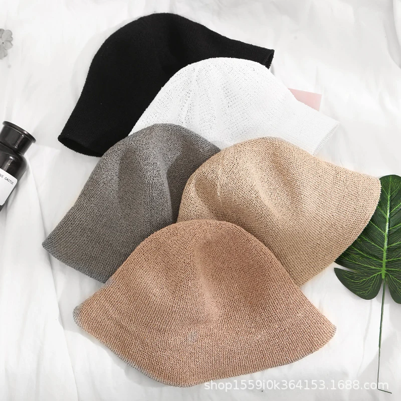 Панама женская из хлопка и льна вязаная шапка в стиле Харадзюку уличная Кепка для