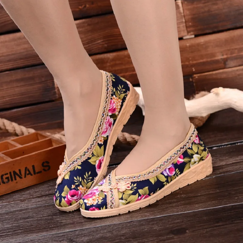 

Marlisasa Women Fashion Red Floral Printed Shoes Lady Casual Light Weight Anti Skid Comfort Summer Shoes Cool Sweet Loafer H6004