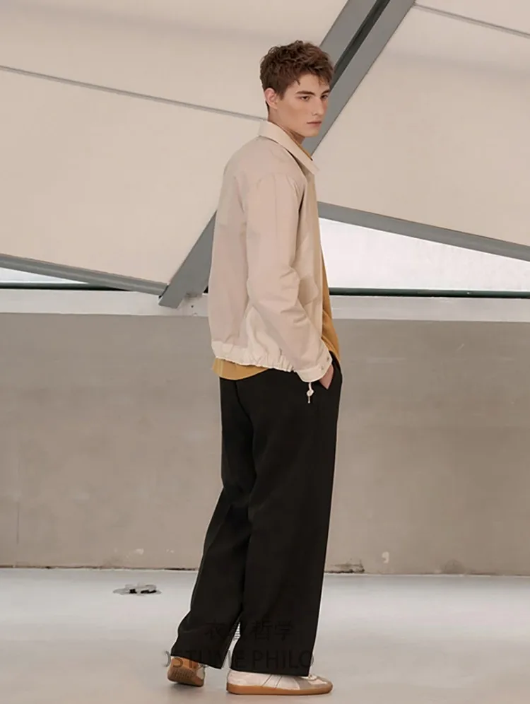 Мужские повседневные брюки Капри Брюки расклешенные Широкие свободные темные |