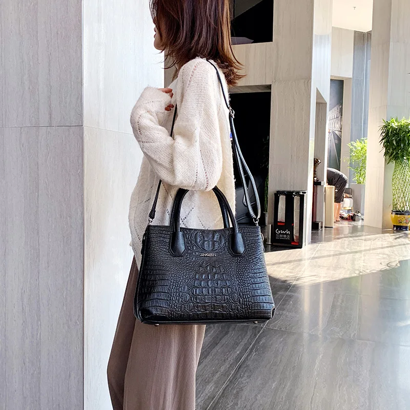 

Famous Brand Crocodile Pattern Tote Bags for Women 2021 Designer Crossbody Bag High Quality Pu Leather Shoulder Bag Sac A Main