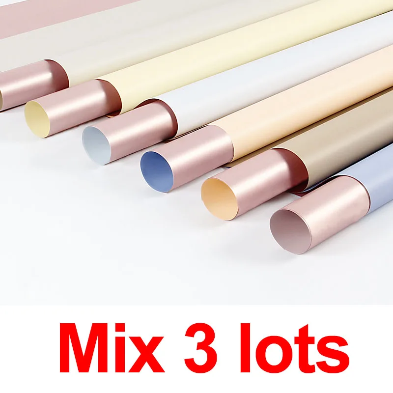 Mix 3lots 20 шт Двухслойная оберточная бумага для цветов OPP водонепроницаемая оберточная бумага для цветов Подарочная коробка Свадебная Упаковка - Цвет: Mix 3lots