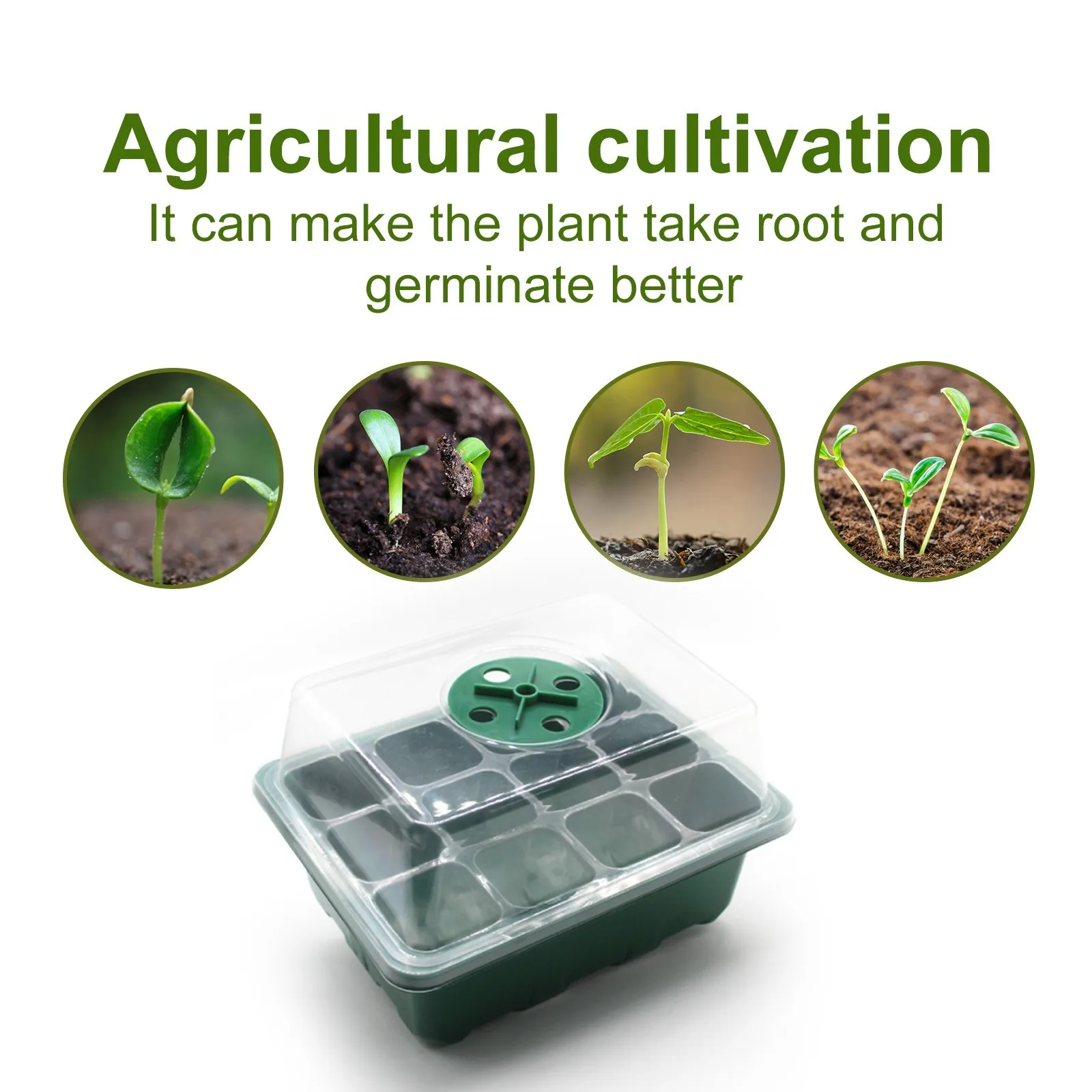

12 Hole Plant Seed Grows Box Nursery Seedling Starter Garden Yard Tray Hot Seedling Starter Germination Kit Garden Grow Box
