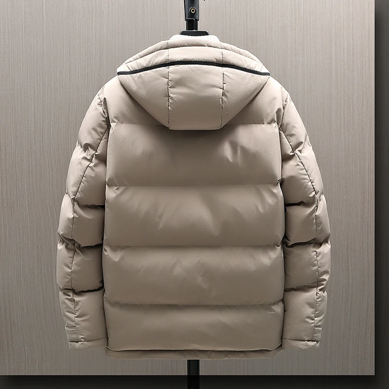 2021 Winter Hooded Cotton-padded Coat Men INS Thickened Warm Jacket Casual Youth High Quality Streetwear Tops Male Clothes