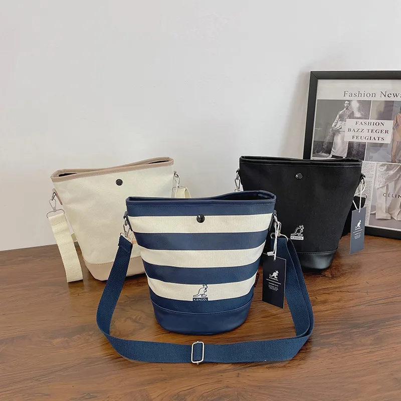 

Вместительная Холщовая Сумка через плечо для девушек Kangaroo, Портативная сумка-ведро, корзина для овощей, регулируемая сумка-мессенджер для д...