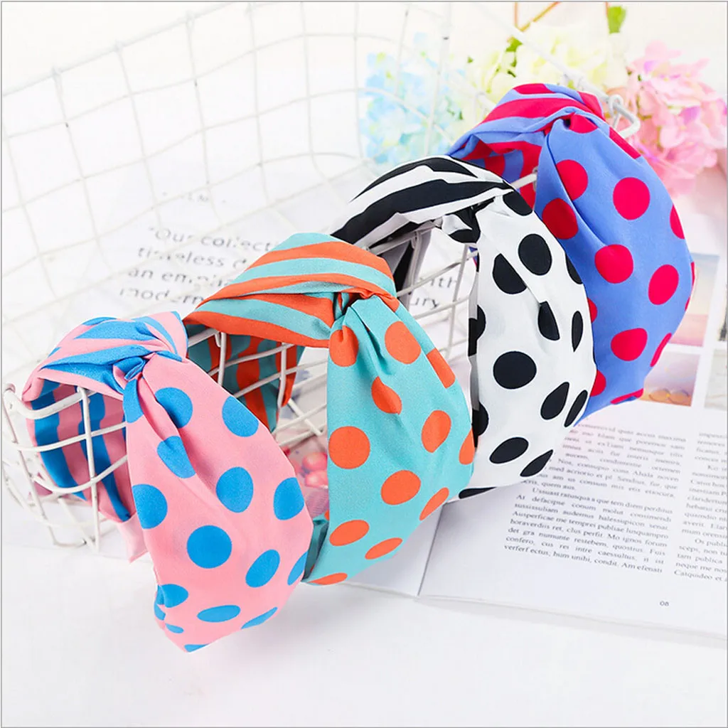 Аксессуары для волос в горошек и полоску девочек повязка с бантом крапинку