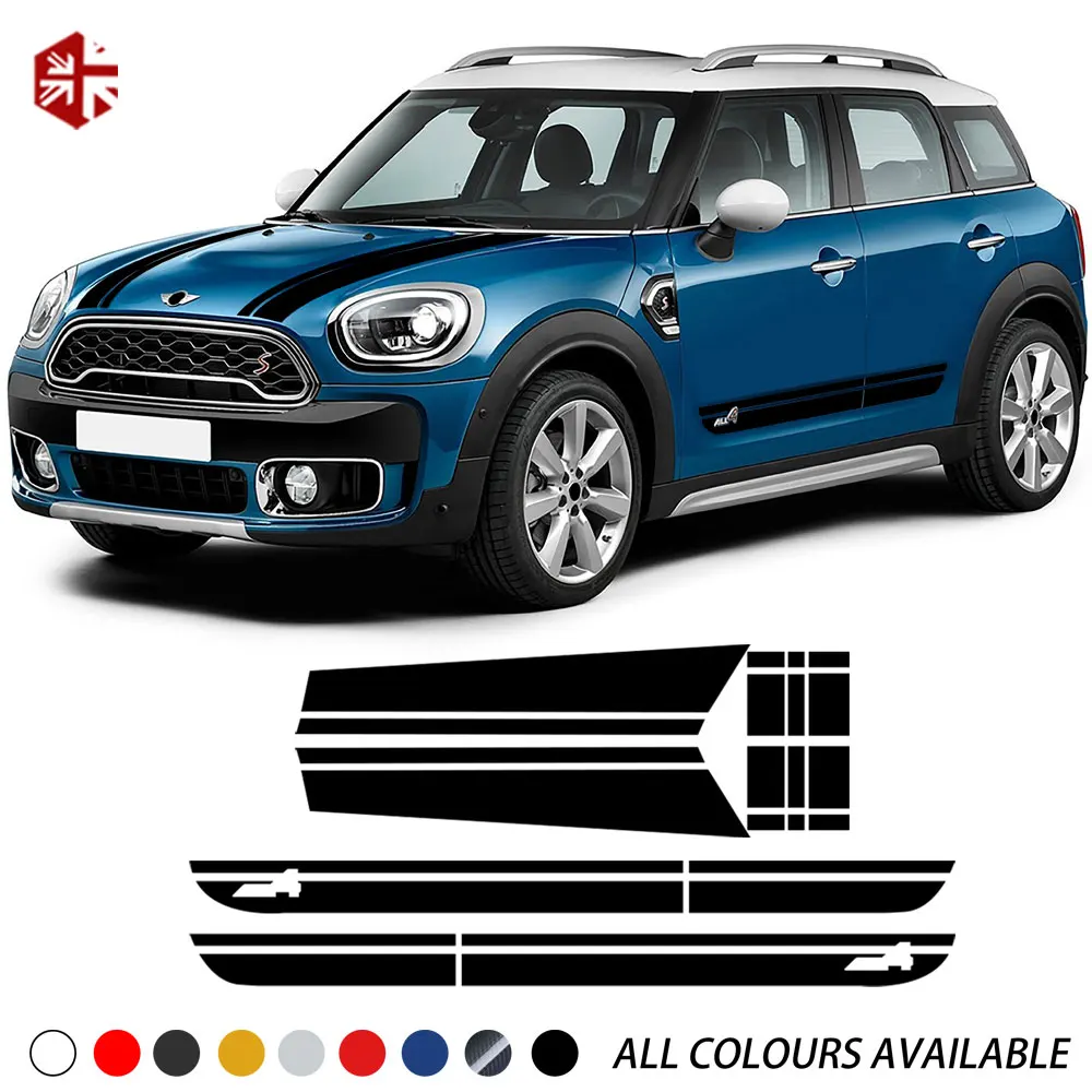 

Car Hood Decal Bonnet Stripes Engine Cover Door Side Stripes Skirt Sticker Body Kit For MINI Countryman F60 Accessories