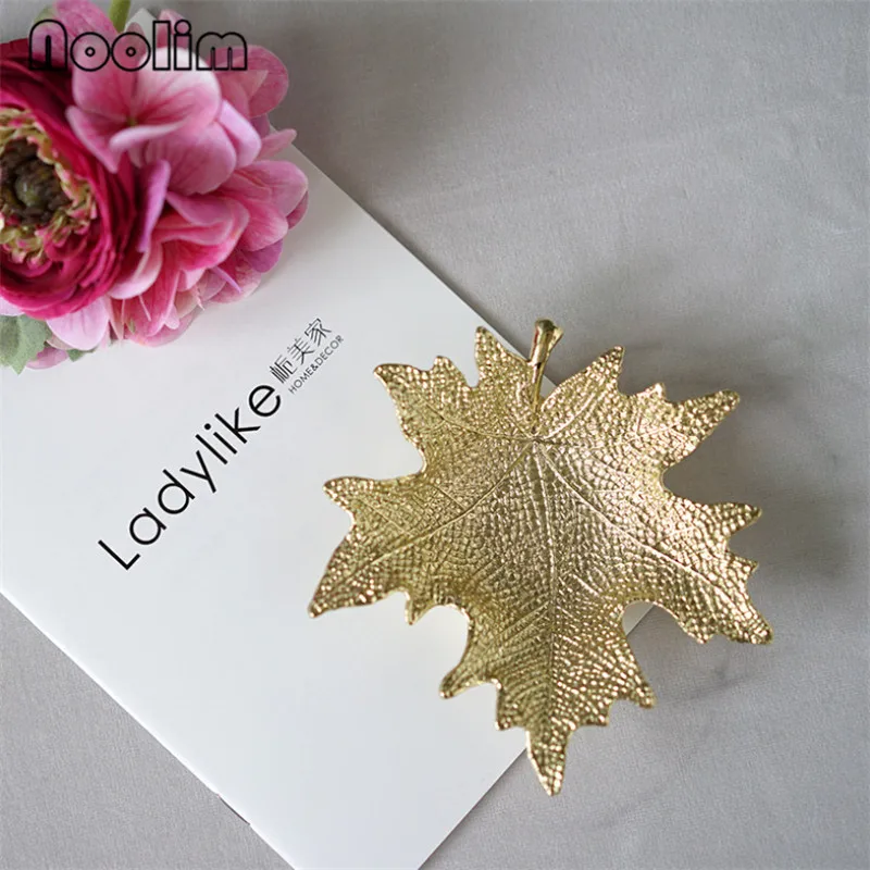 Скандинавские украшения для дома Золотая витрина с листком гинкго кольцо