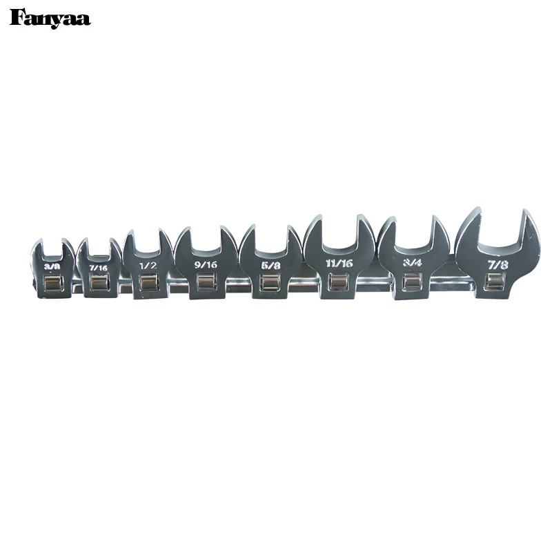 Fanyaa Hand Tool 3/8 Inch Drive Crowfoot Imperial Wrench Set 8-Piece Opening Size - 5/8 7/8 Made In Taiwan |
