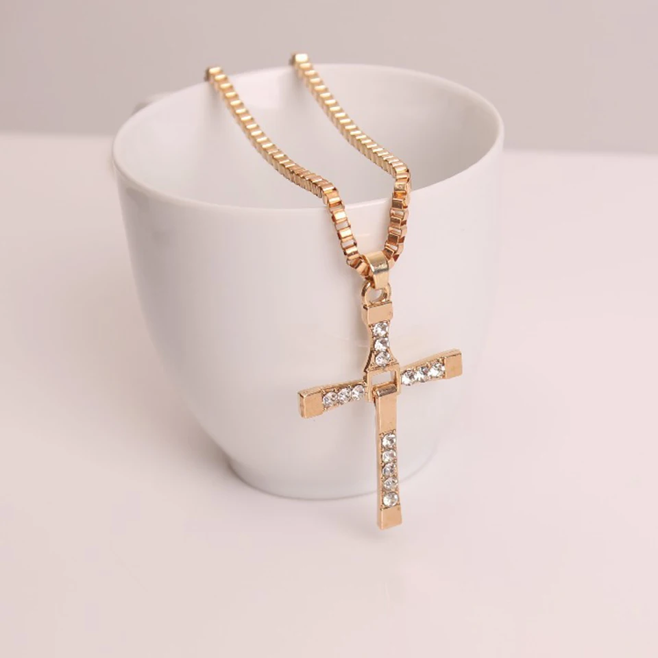 Cross Zircon Necklace Hiphop Rock Street Culture Titanium Stainless Steel Gold Silver Chain Necklace Fashion Man Jewelry Gift