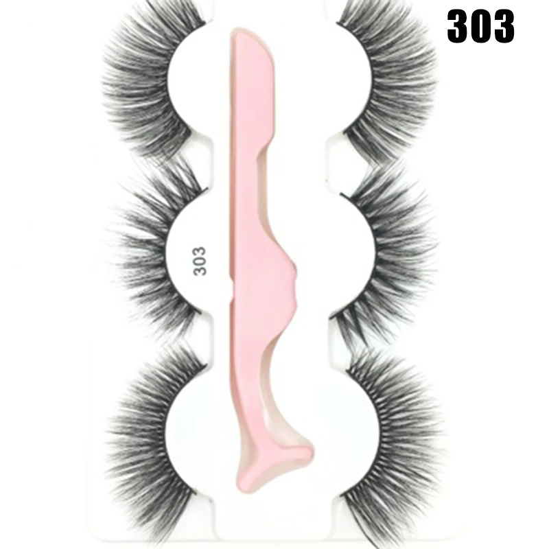 Оптовая продажа 3D поддельные ресницы длинные природа пушистый объем крест