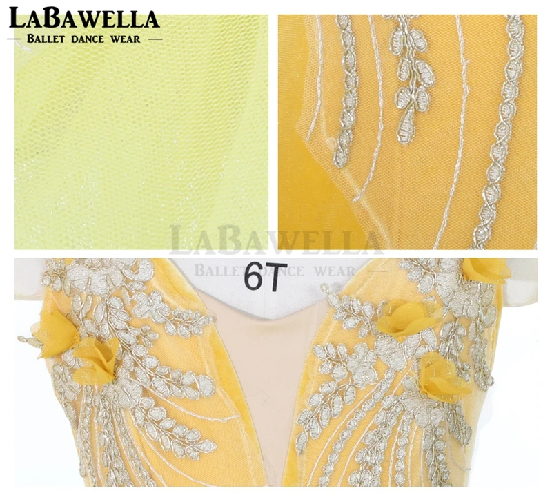 Желтый балетный профессиональный туту костюм для девочек фей классический платежный костюм платье JY025.