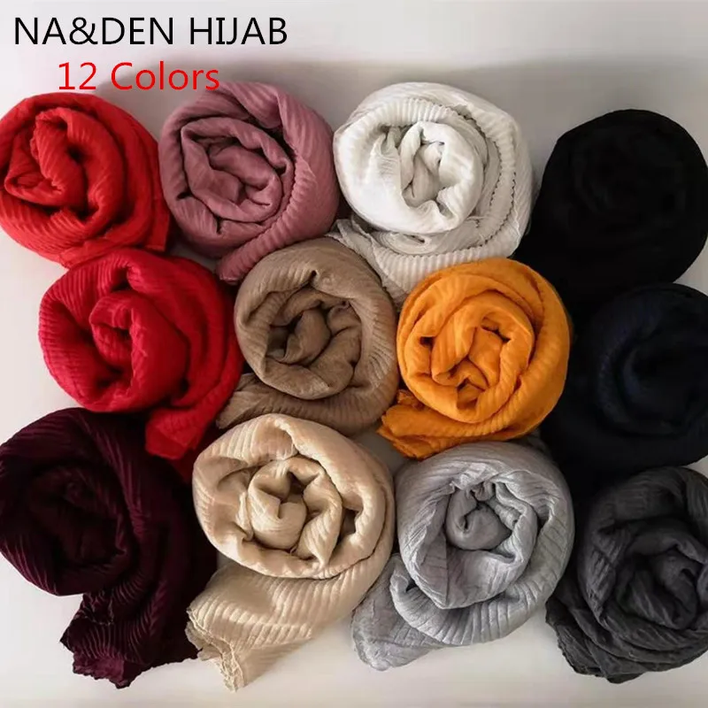 

Large Size 178*77cm New Pleated Women Wrinkle Viscose Hijab Shawl Crinkle Muslim Turban Wraps Pleat Shawls Long Wrap Scarves