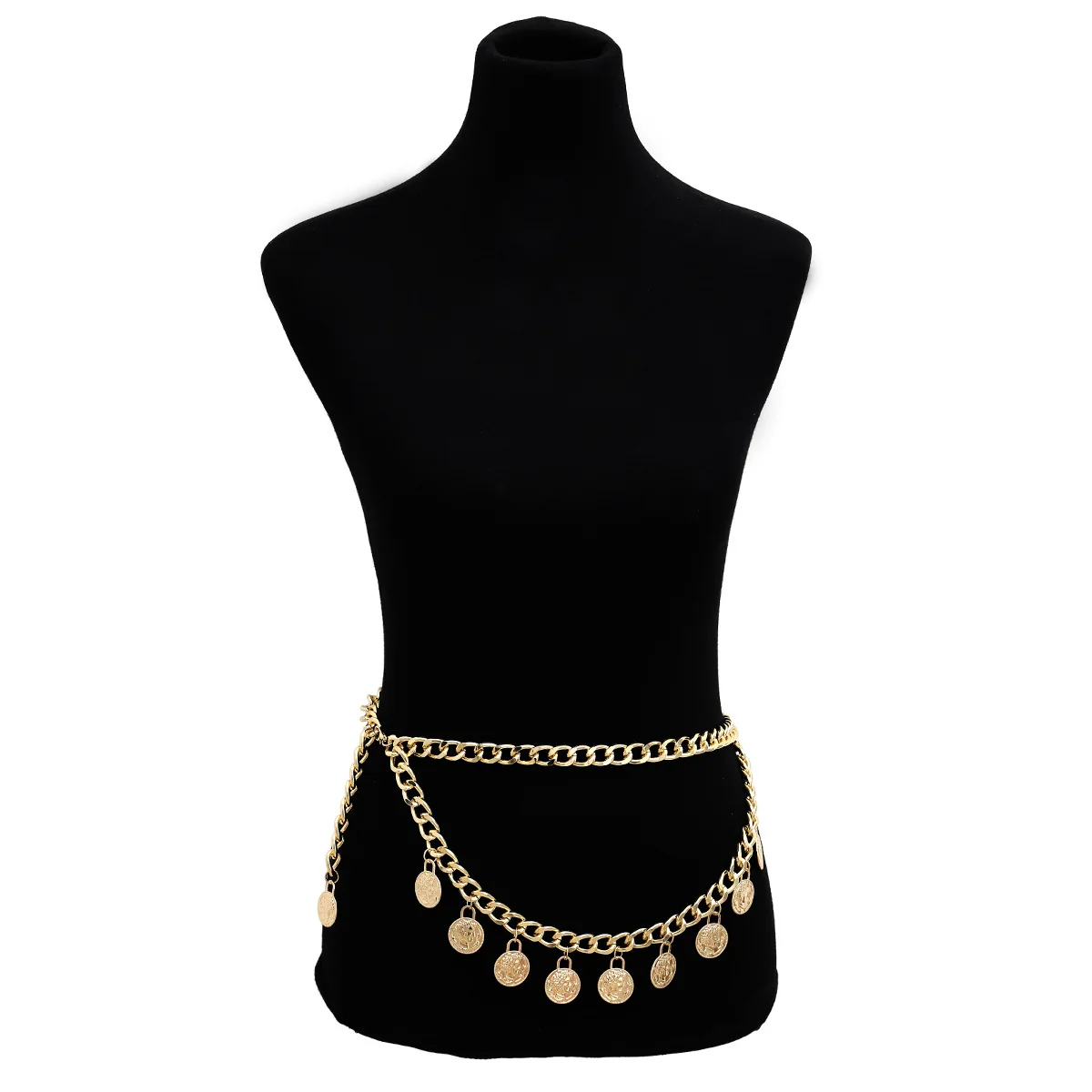 

Hobbyworker Alloy Adjustable Coin Tassel Pendant Body Waist Chain for Women Jeans Dresses