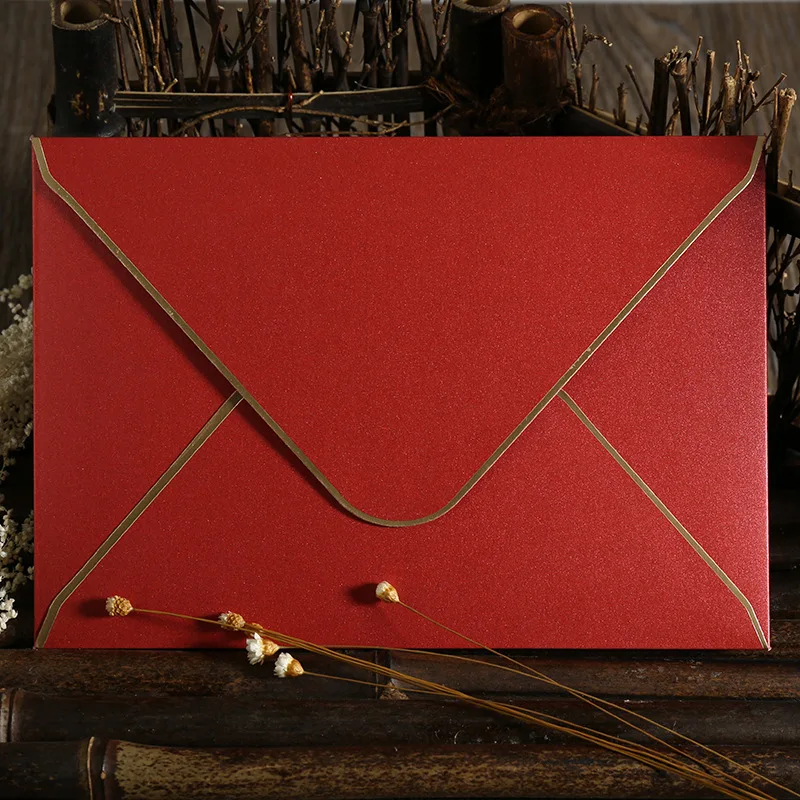 25 шт./лот конверт с изображением красного вина Свадебный горячее тиснение