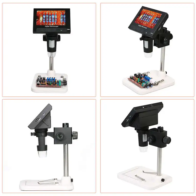 

Usb Digital Electronic Microscope 1000x 2.0mp Dm4 4.3 Inch Lcd Display Vga Microscope Stand With 8 Led For Pcb Circuit Motherboa