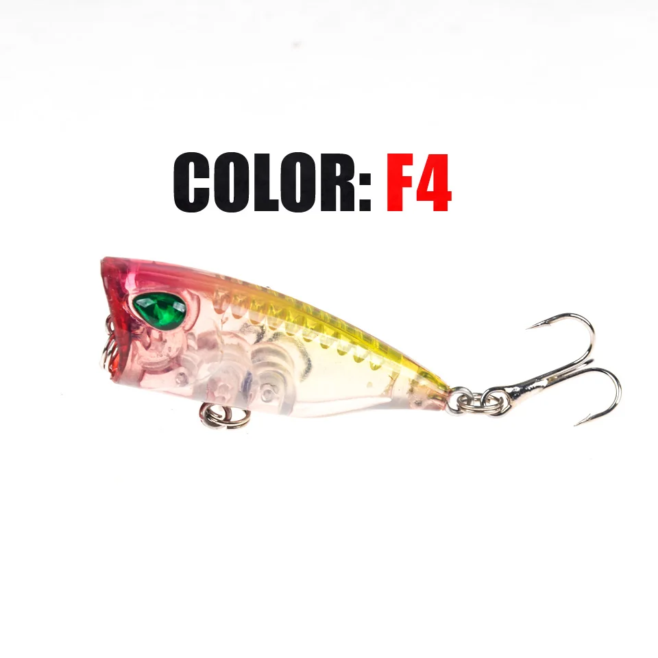 40mm 3g Mini Popper Fishing Lure Hard Bait Artificial Poper Topwater Bass Trout Pike Crankbait Crank Wobbler | Спорт и развлечения
