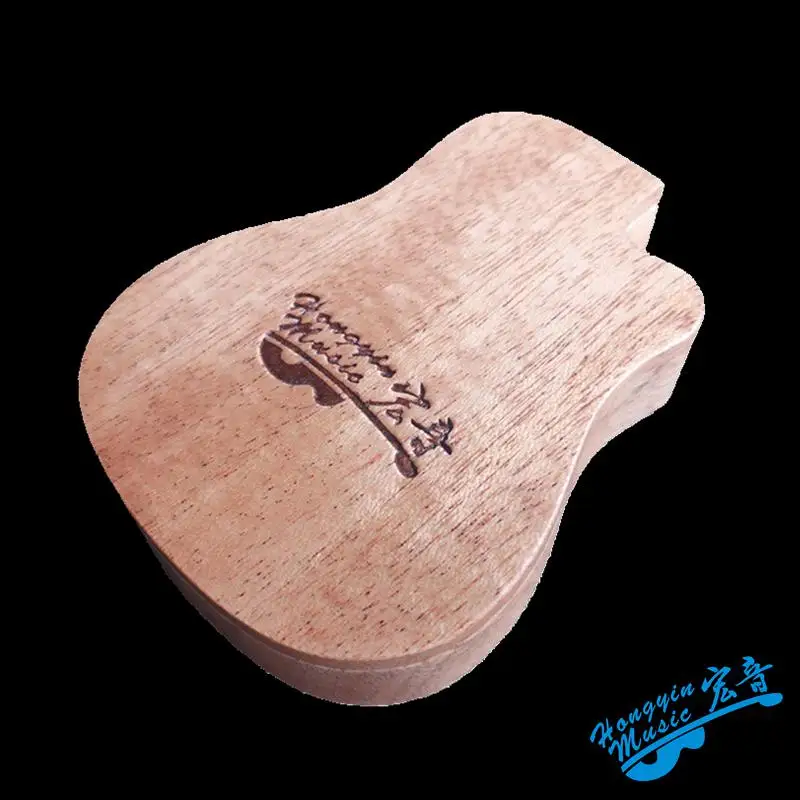 

Guitar model storage box Picks Gifts Solid wood peach core Covered guitar box piano gift crafts