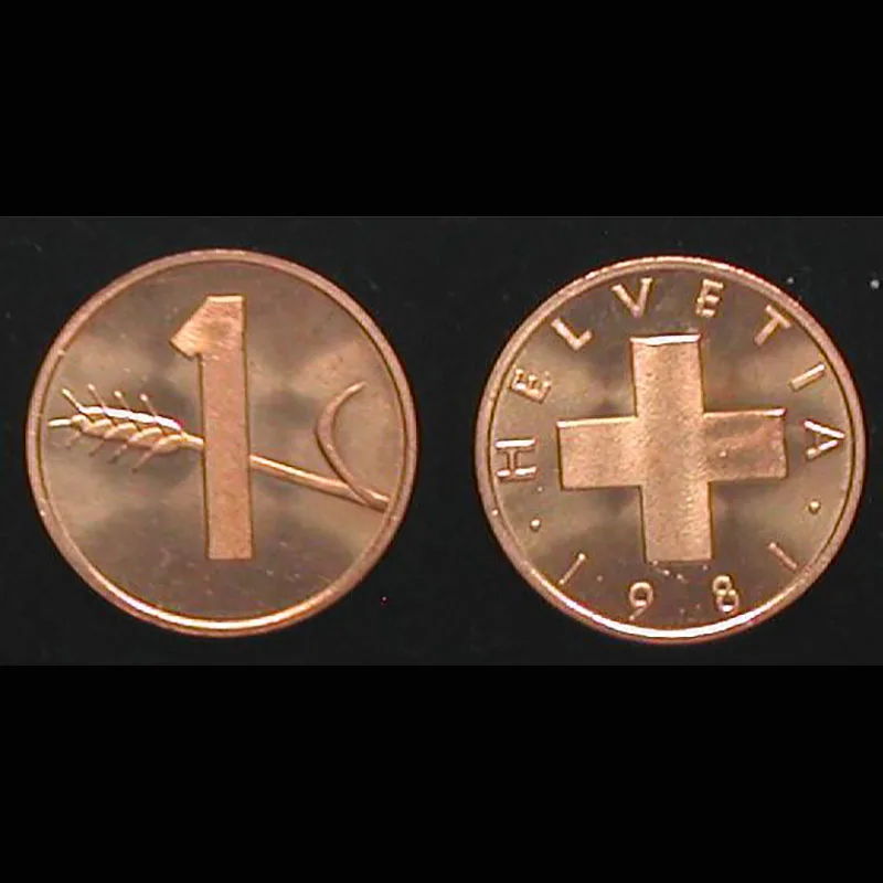 Швейцария 1 цент издание монет Европа 100% оригинальная монета Новинка | Дом и сад