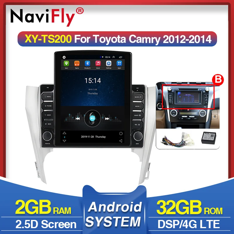 Автомагнитола 2 din для Toyota Camry мультимедийный видеоплеер на Android Гб ОЗУ 32 ПЗУ с GPS