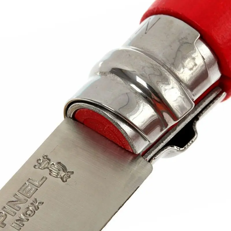 Нож Opinel №8 Trekking нержавеющая сталь кожаный темляк красный |
