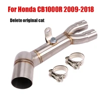 for honda cb1000r 2009 2018 delete cat mid pipe exhaust system connecting link tube stainless steel slip on cb1000r motorcycle