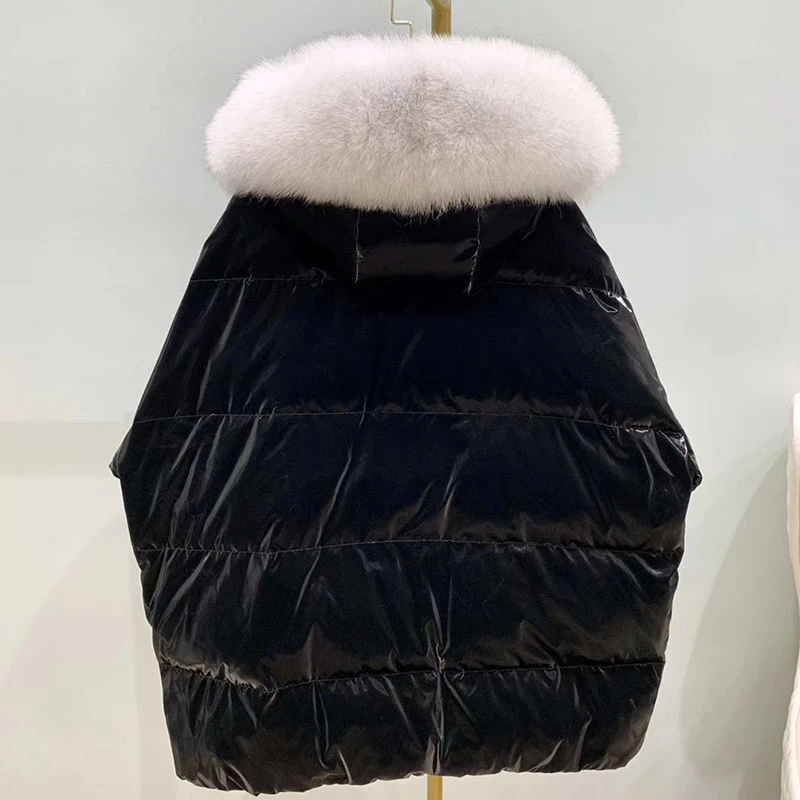 

Unua amo Winter Jacket Women Hooded Fur Collar Parka Coat 2020 Glossy Waterproof Thick Warm Down Padded Puffer Jacket