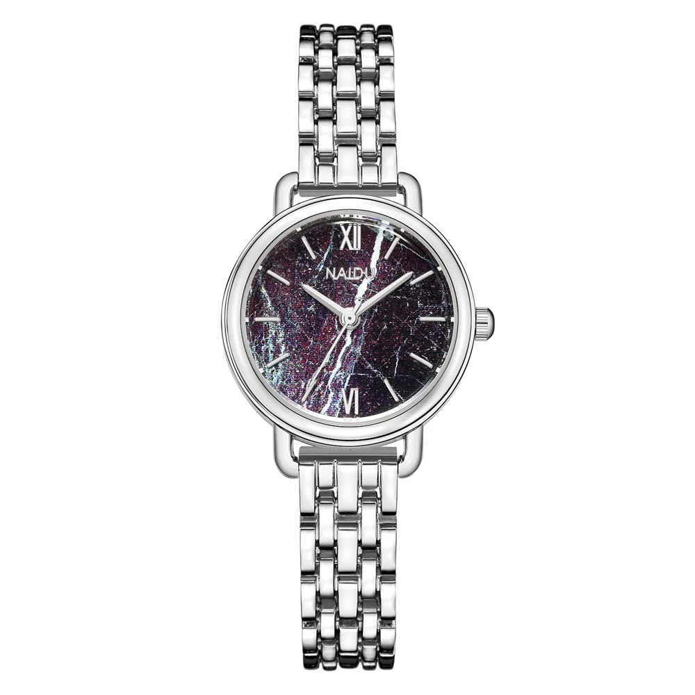 Женские мраморные поверхности браслет из нержавеющей стали Кварцевые наручные