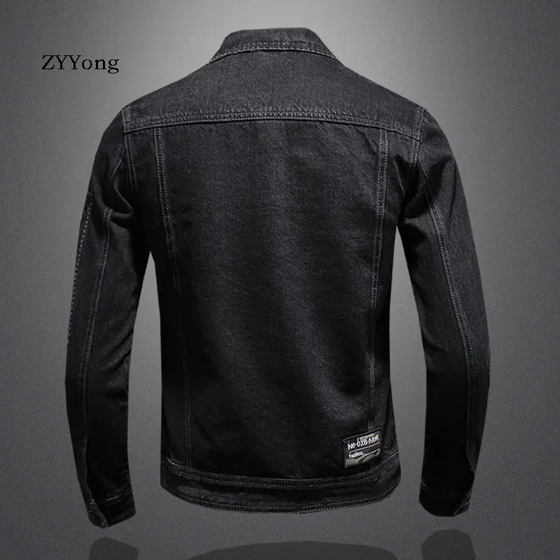 Куртка бомбер мужская рваная Джинсовая мотоциклетная Повседневная Верхняя