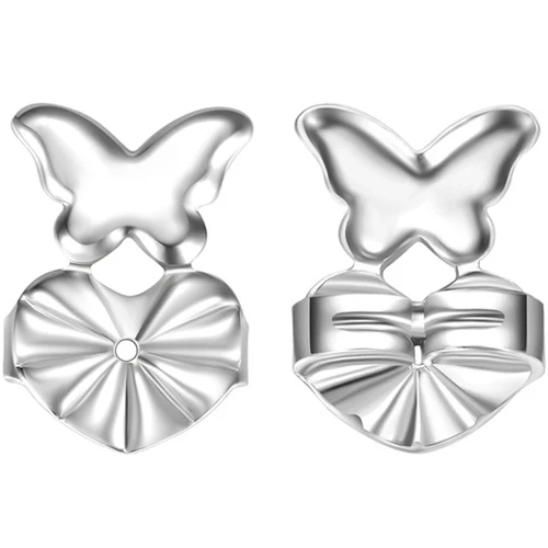 1 Pair Silver Поддержка сережек в виде бабочек подходит для всех сережек золотого цвета, сережек серебряного цвета, ювелирные аксессуары - Цвет: 1 Pair Silver