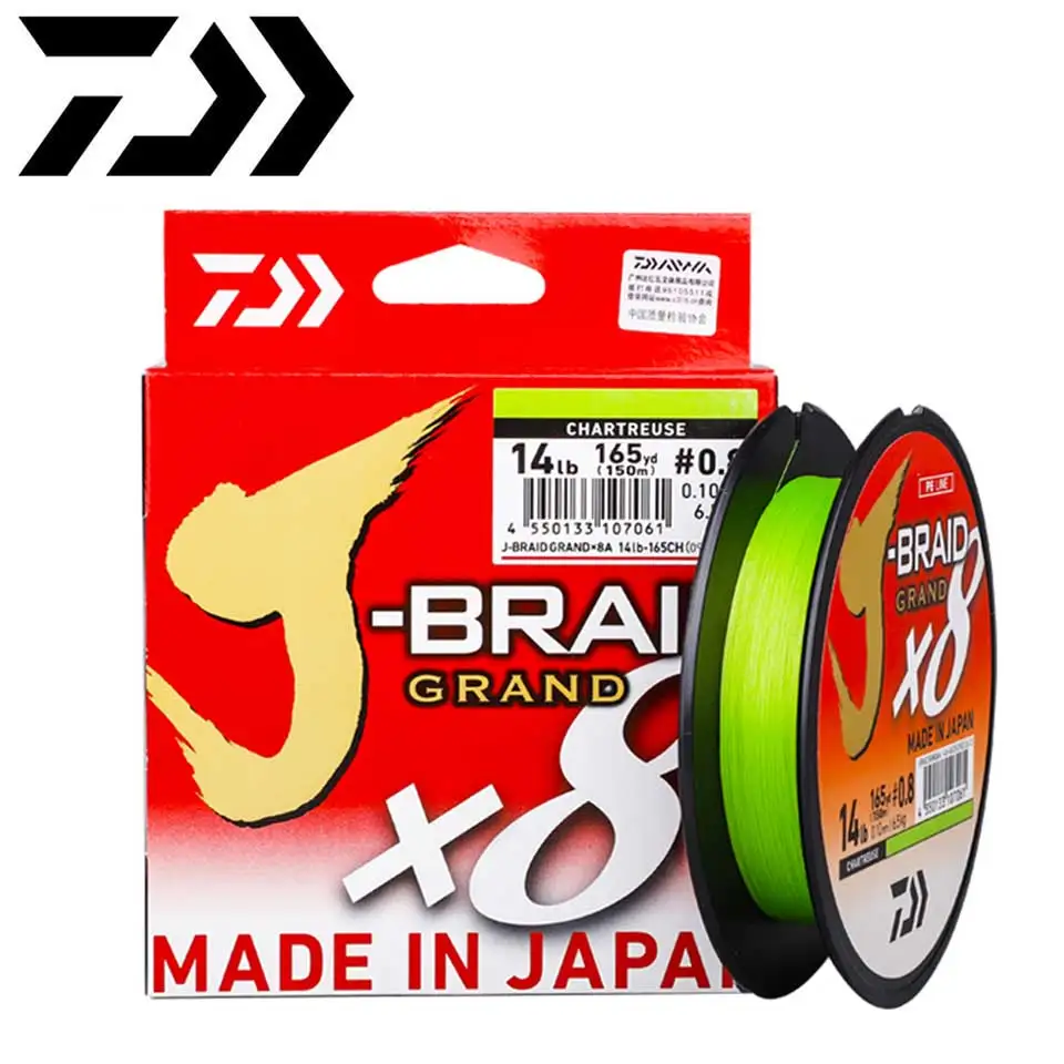 

DAIWA J-BRAID Fishing Line 8 Strands Braided Fishing Lines 150M PE Fishing Line Made in Japan Multifilament Strong Fishing Line