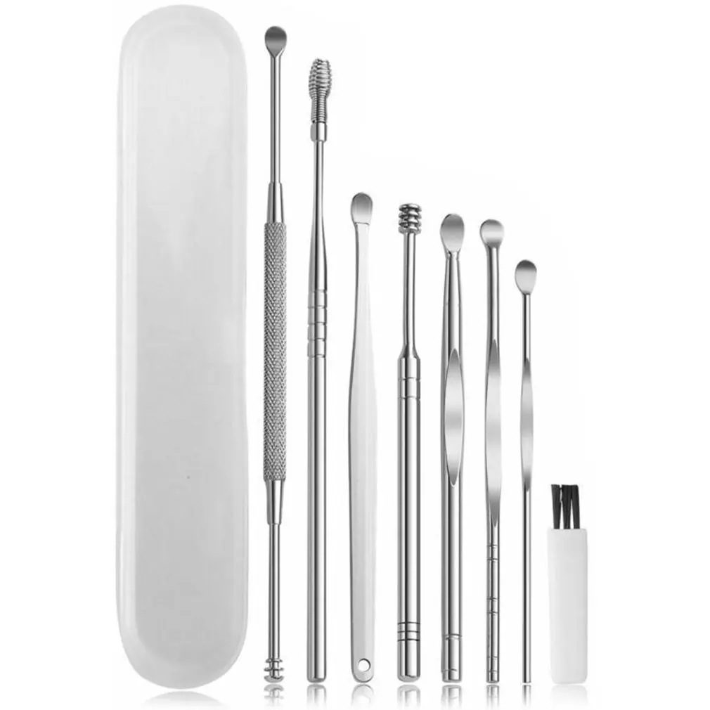 

Ear Wax Removal Kit Cleaning Tool Earwax Pick Cleaner Remover Curette Spoon Set Stainless Steel Ear Spoon Pick Ear Care