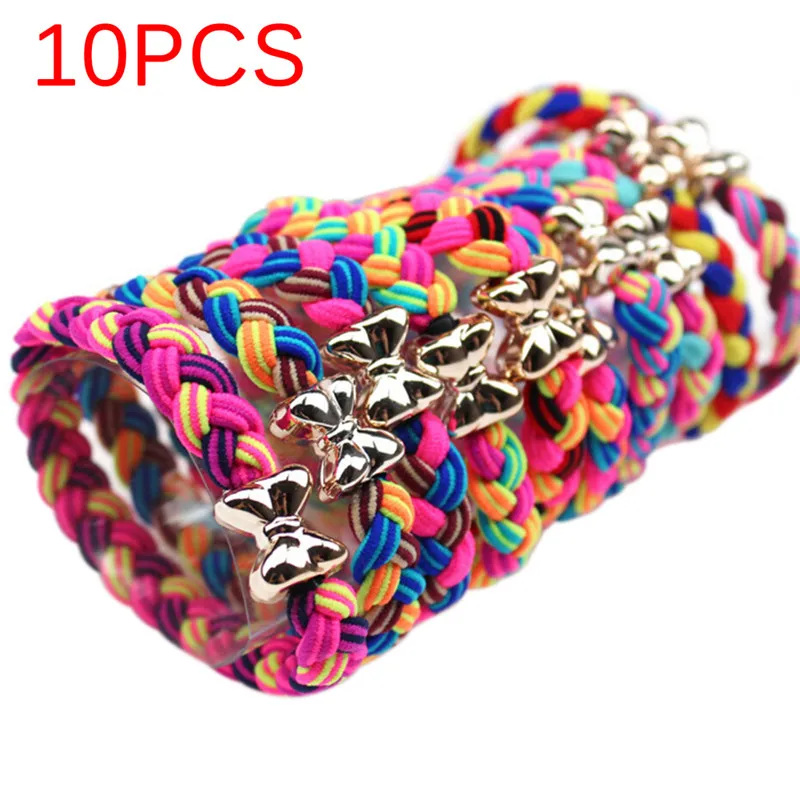 10 шт. Женская плетеная резинка для волос ультраэластичная повязка на голову