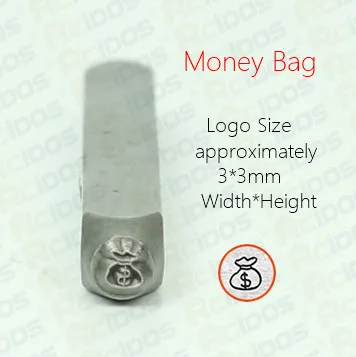 Money Bag 3 мм Кактус/мешок для денег/самолет/кольцо с бриллиантом/инопланетянин/корона дизайн металлические ювелирные марки, DIY браслет стальной удар - Цвет: Money Bag