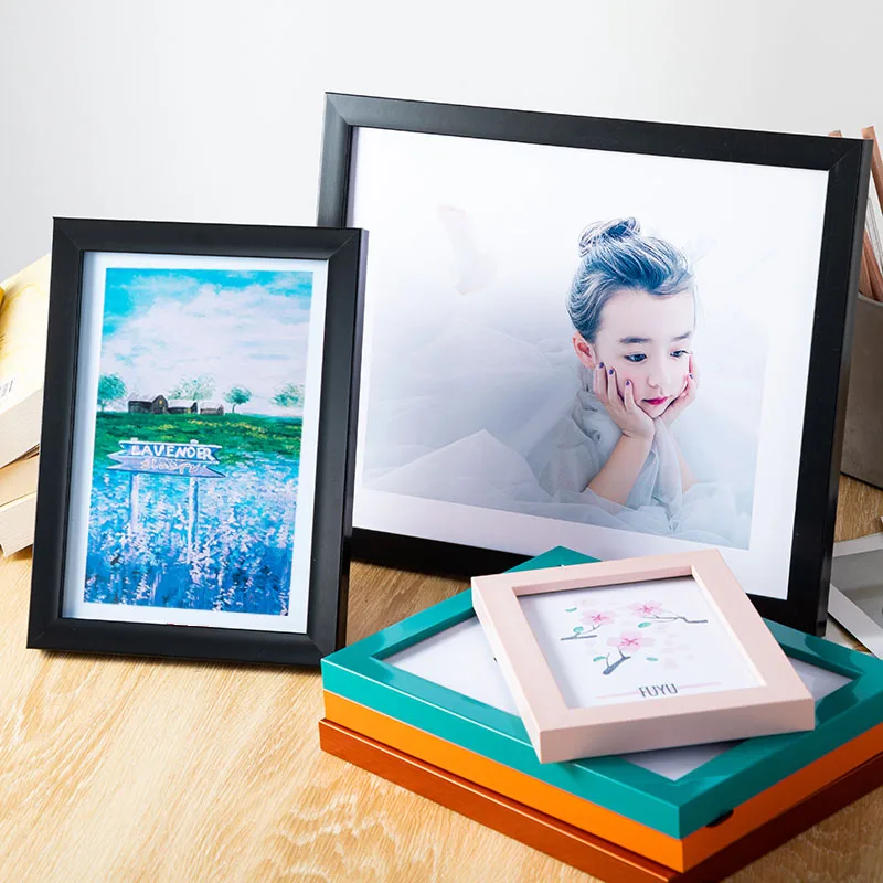 

Flat Strip Candy Colors Photo Frame Simple Stylish Picture Frames For Children DIY Art Painting Desktop Home Decor Birthday Gif