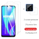 4-в-1 realmi c15 защитное стекло Защита для камеры для oppo realme реальные мне c15 c 15 15c на realmec15 rmx2185 6,5 ''с пленочным покрытием