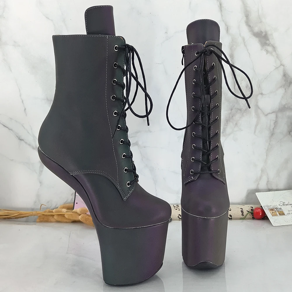 Leecabe/ботильоны на шнуровке Пикантные ботинки для танцев шесте Молодежные модные