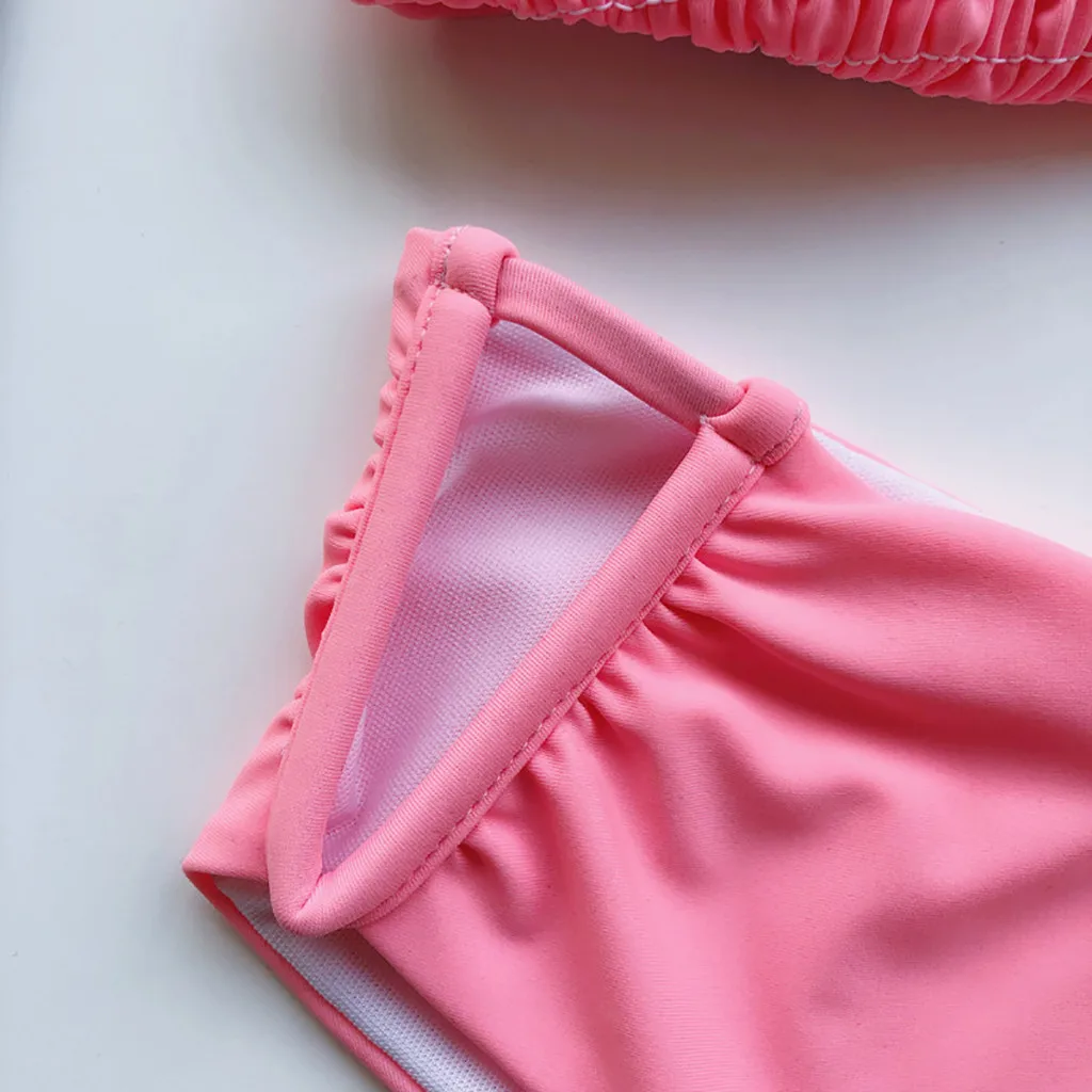 SAGACE Женский комплект бикини с открытыми плечами пуш-ап бюстгальтер купальник