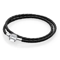 yexcodes dropshipping whiteblack leather chain charm bracelet fits diy beads fine bracelet for women lover jewelry gift