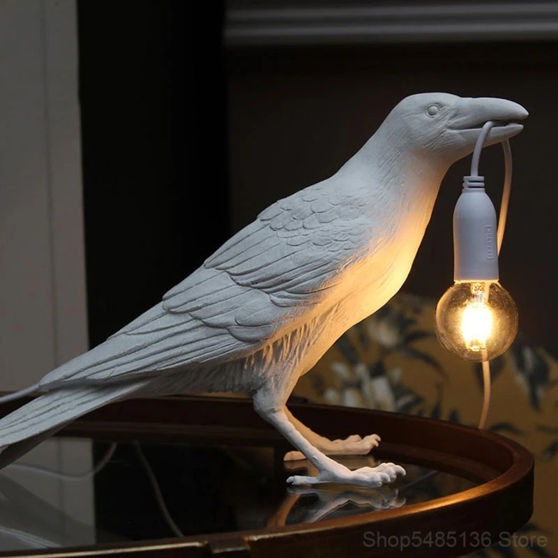 

Cute Bird Lamp Modern LED Resin Crow Led Table Lamps for Living Room Bedroom Wall Sconces Home Decor Bedside Desk Light Fixtures