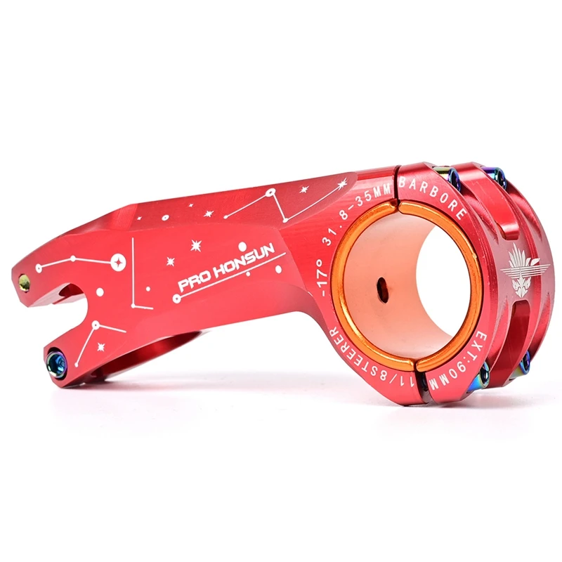 

Bicycle Stem MTB Road Mountain Bike -17 Degree 90mm Handlebar 31.8/35mm Bicycle Stem Part Cycling Parts
