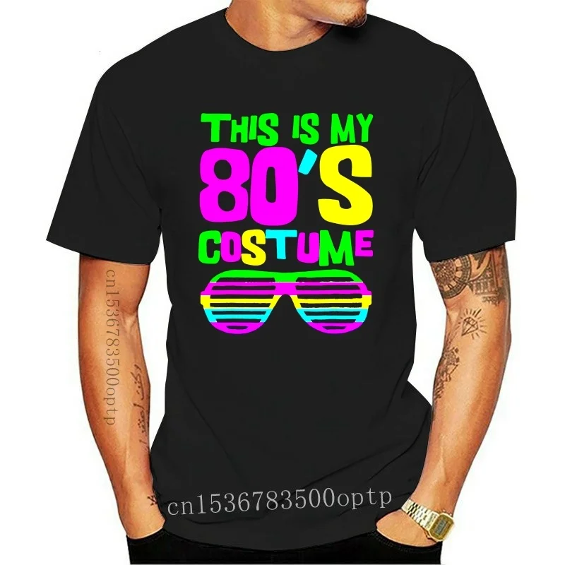 

Черный, это мой костюм 80-х годов, одежда для вечеринки 80-х годов, футболка, мужская модель, популярная футболка без надписи