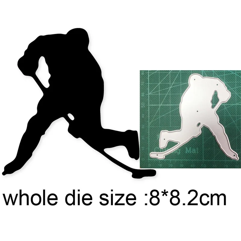 

Craft dies Man Playing Hockey Metal Cutting Dies Embossing Die Cuts Scrapbook Paper Craft Knife Mould Blade Punch Stencils dies