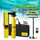 Комплект мини-резервуара DIDEEP 0,5 л с кислородным цилиндром для подводного плавания, респиратор, воздушный ручной насос, оборудование для подводного плавания