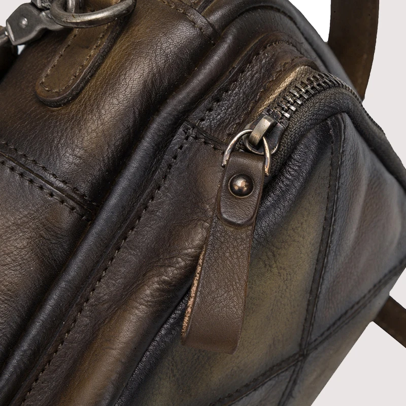 

OLN Small Women's Vintage Patchwork Bag Female Designer Crossbody Top Handle Handbags Cow Vegetable Leather Shoulder Bags Women